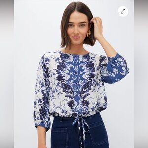 {Tuckernuck} Indigo Reflection Kennedi Tie Blouse